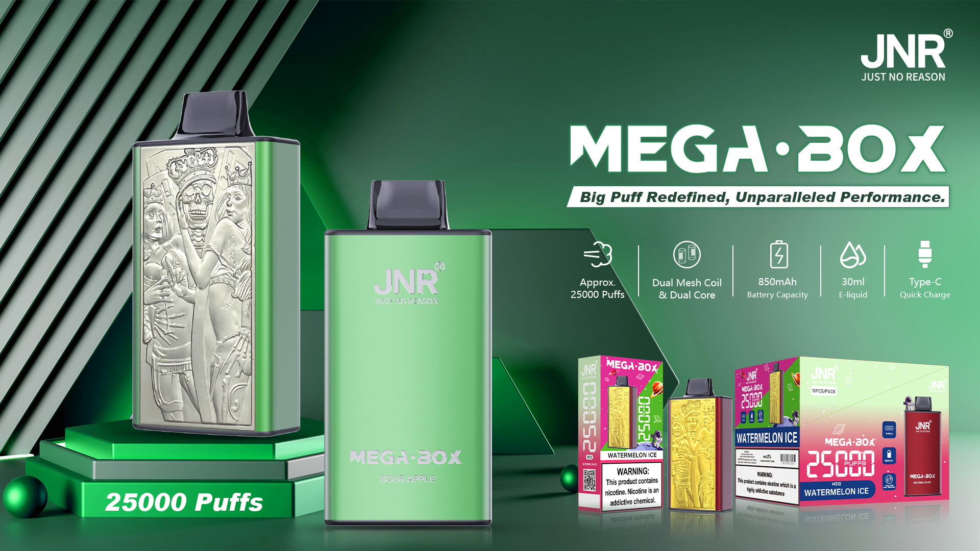 JNR Mega Box 25000 Puffs - JNR Nederland JNR Mega Box 25000 Puffs - JNR Nederland