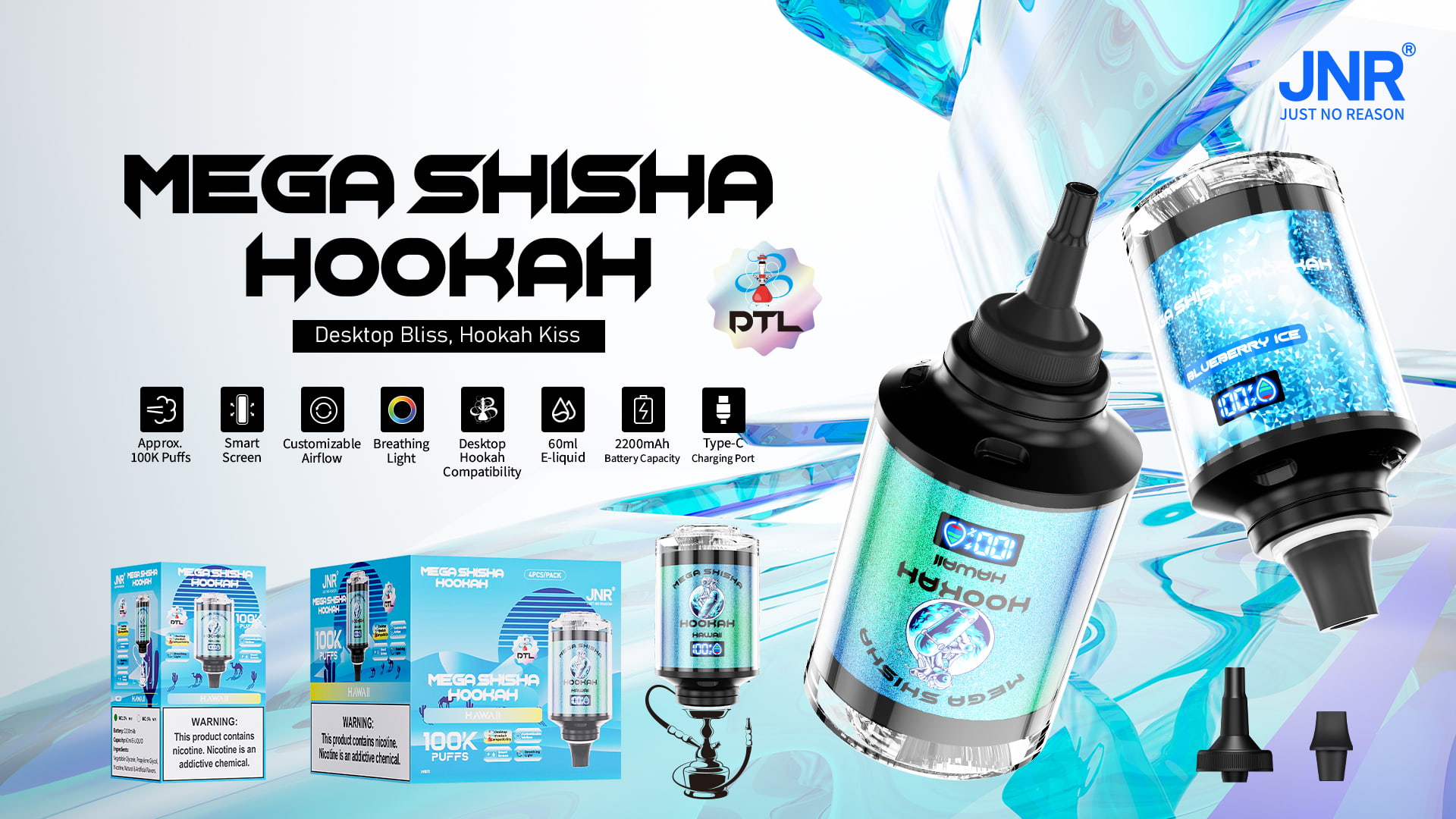 JNR Mega Shisha Hookah 100K Puffs - JNR Nederland JNR Mega Shisha Hookah 100K Puffs - JNR Nederland