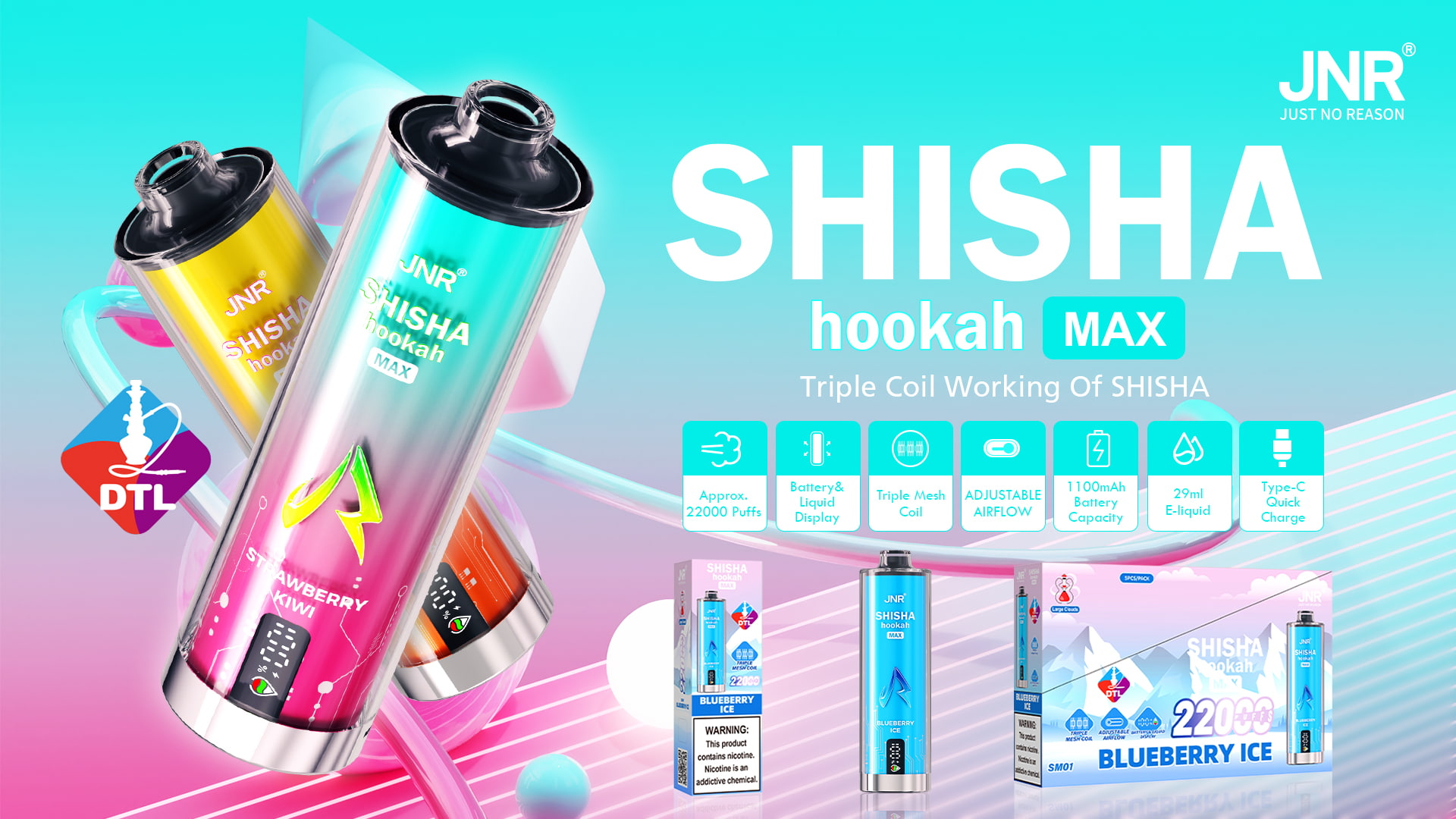 JNR Shisha Hookah Max 22000 Puffs - JNR Nederland JNR Shisha Hookah Max 22000 Puffs - JNR Nederland