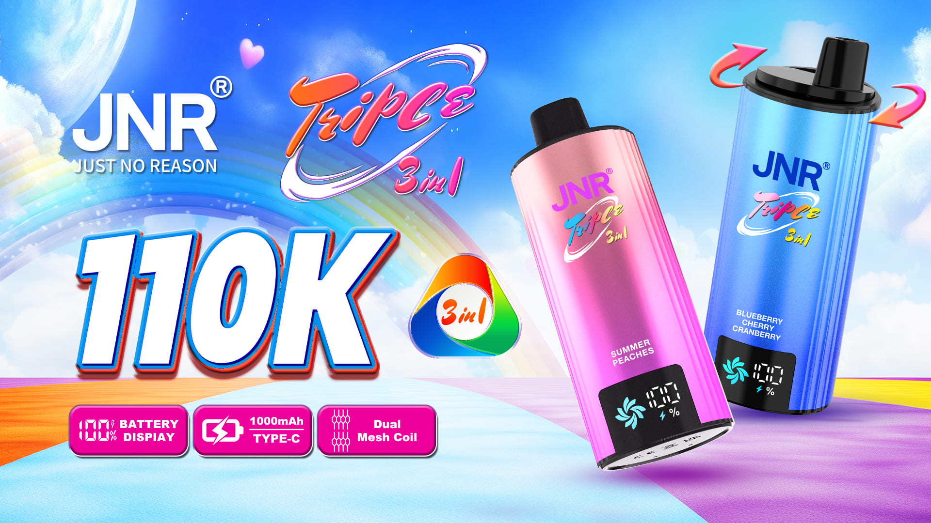 JNR Triple 3in1 110k Puffs - JNR Nederland JNR Triple 3in1 110k Puffs - JNR Nederland