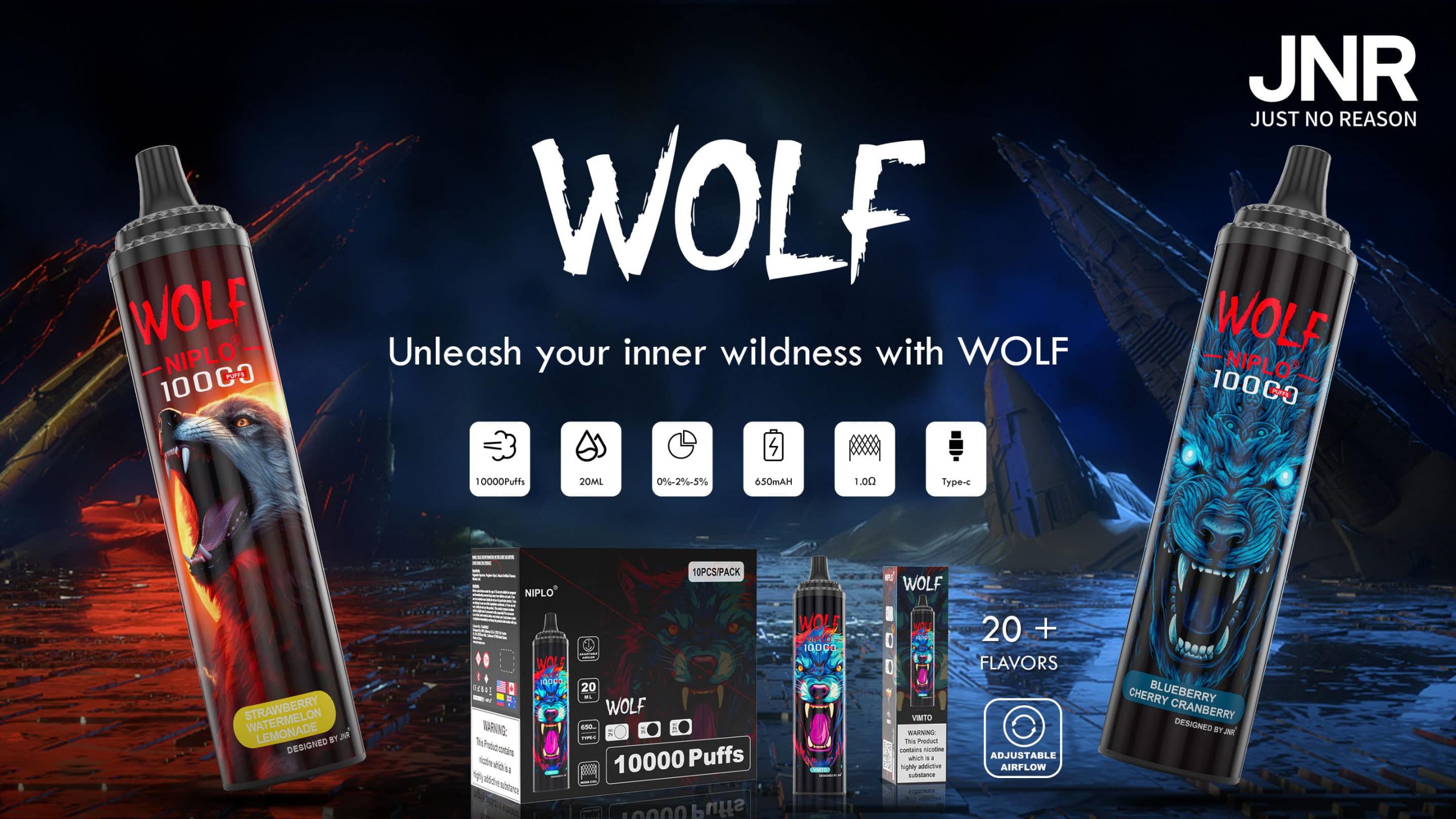 JNR Wolf Niplo 10000 Puffs - JNR Nederland JNR Wolf Niplo 10000 Puffs - JNR Nederland