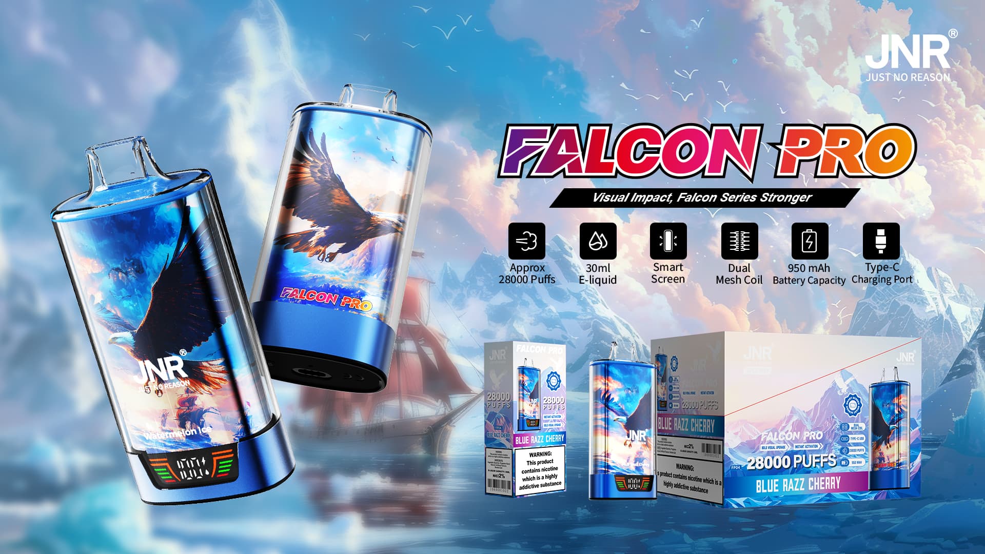 JNR Falcon Pro 28000 Puffs - JNR Nederland JNR Falcon Pro 28000 Puffs - JNR Nederland